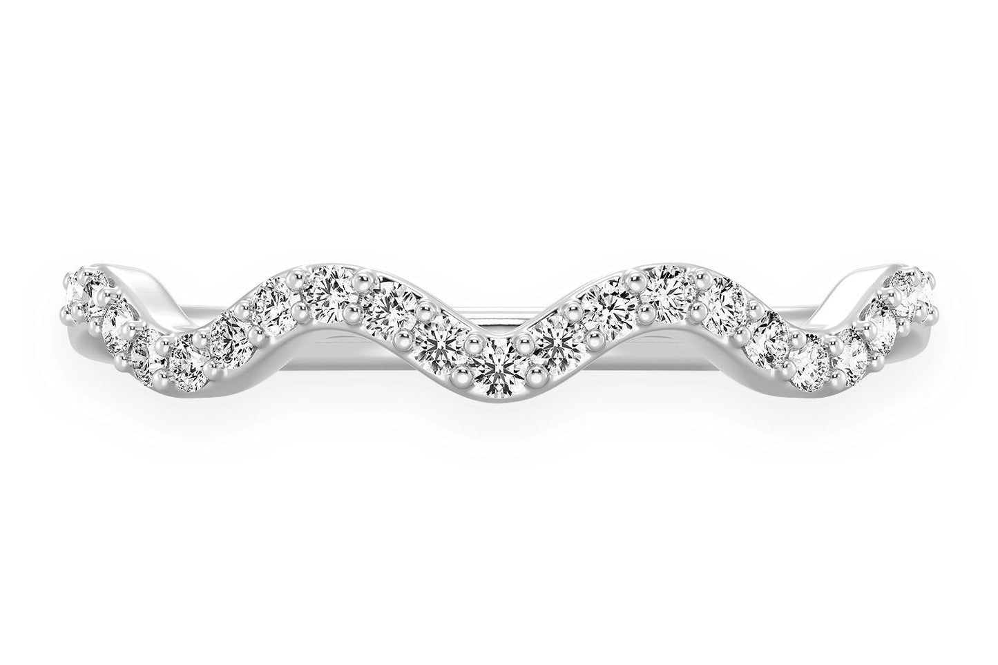 INEL CU DIAMANT ONDULAT, AUR MASIV DE 14K, 0.10CTW