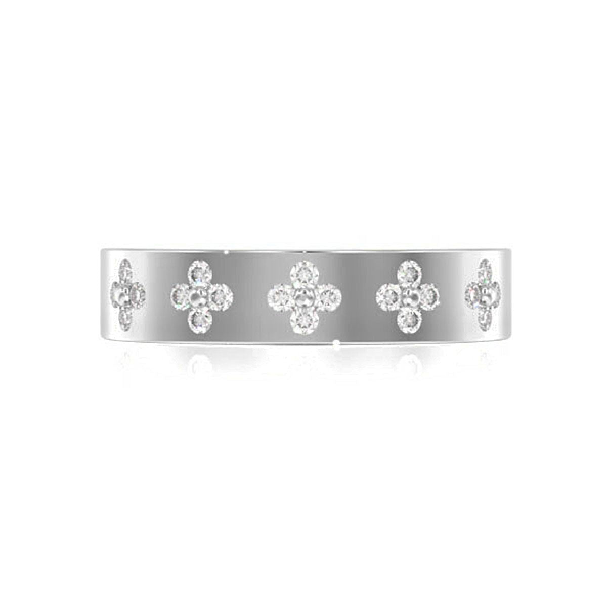 INEL CU TRIFOI CU DIAMANT, AUR MASIV DE 14K, 0.25CT