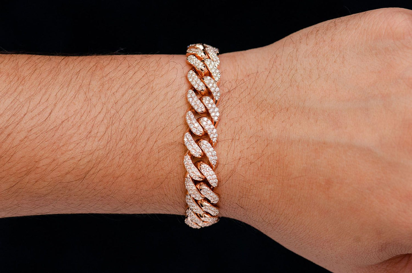 12MM MIAMI CUBAN DIAMOND BRACELET 14K SOLID GOLD 7.50CTW