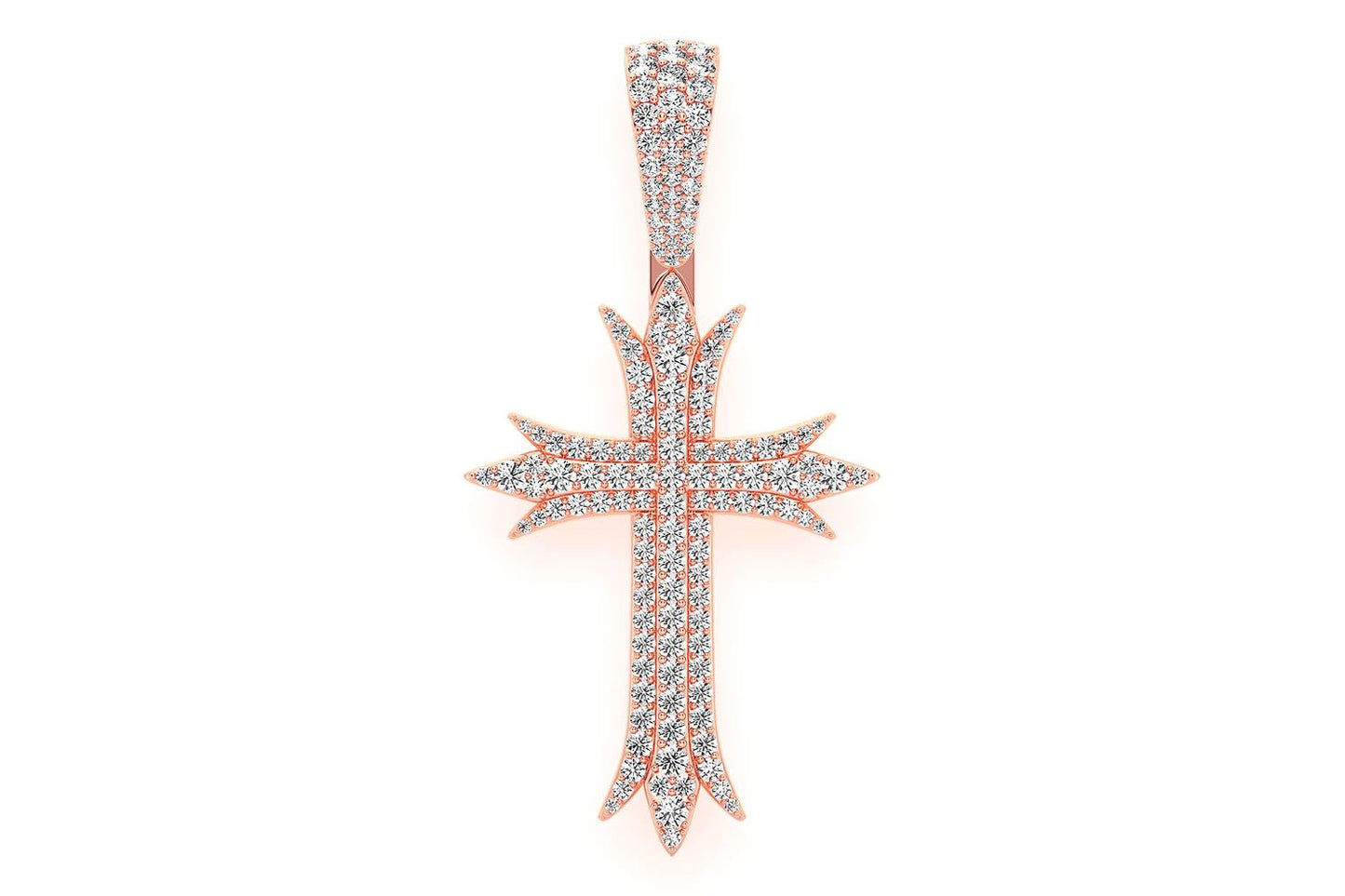 PANDANT DECO CROSS CU DIAMANT, AUR MASIV DE 14K, 3,75 CT
