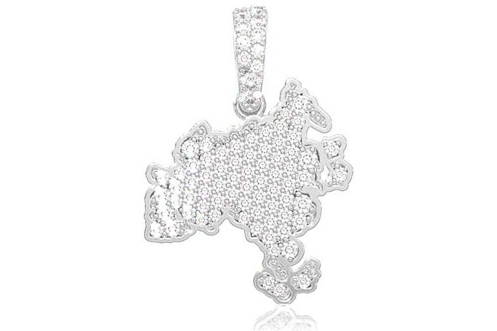 ASIA CONTINENT DIAMOND PENDANT 14K SOLID GOLD 0.33CTW