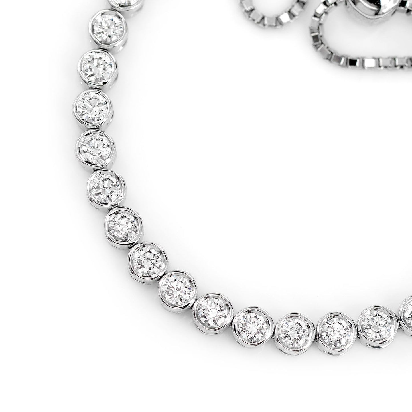 ADJUSTABLE BEZEL SET DIAMOND SLIDER BRACELET 14K SOLID GOLD 1.05CTW