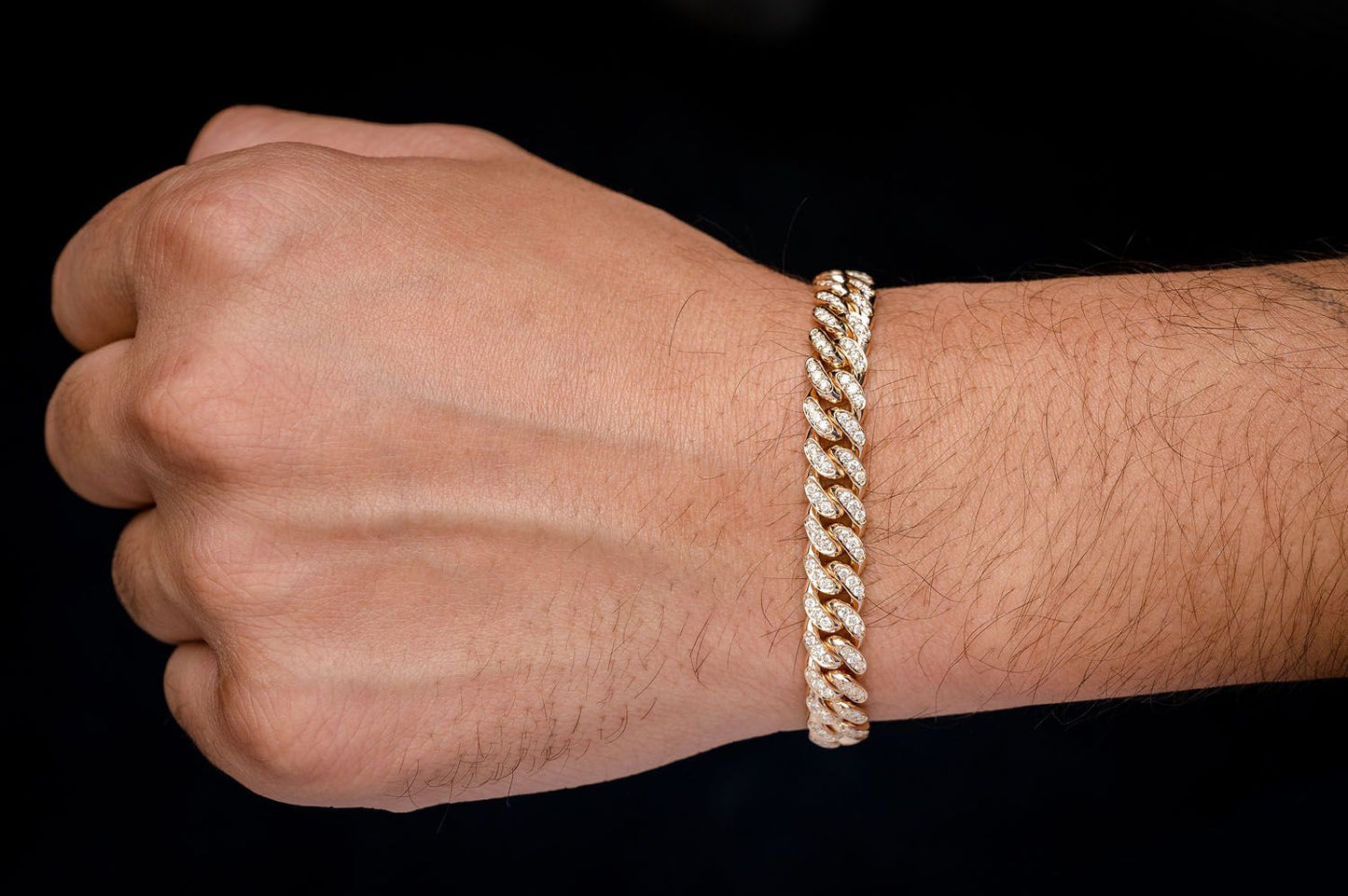 8MM MIAMI CUBAN DIAMOND BRACELET 14K SOLID GOLD 4.00CTW