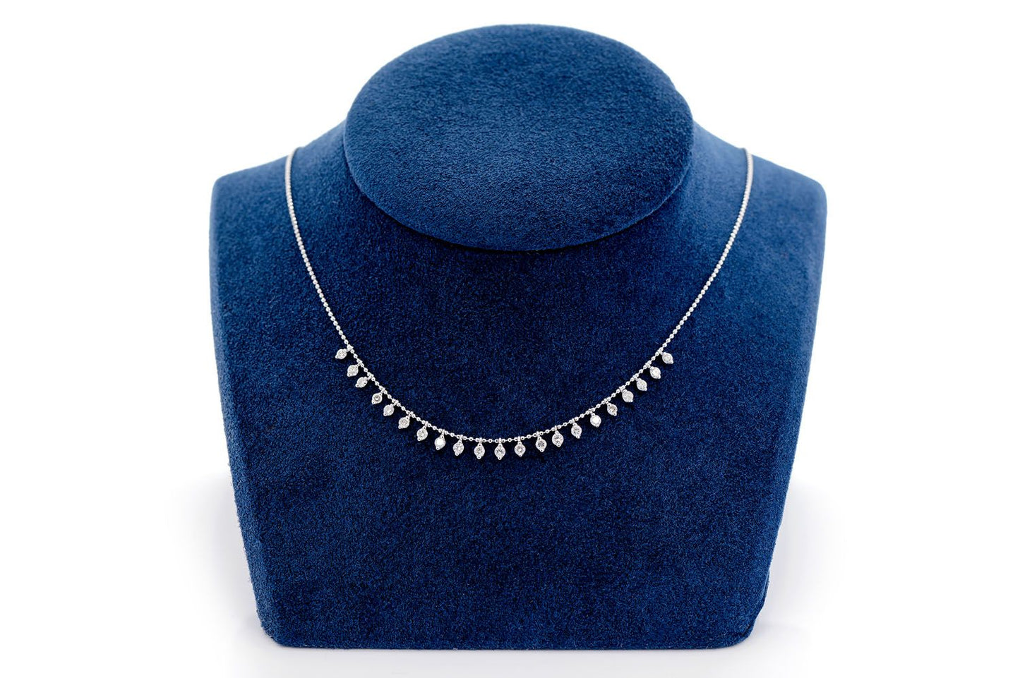 21 STONE DIAMOND NECKLACE 14K SOLID GOLD 0.75CTW