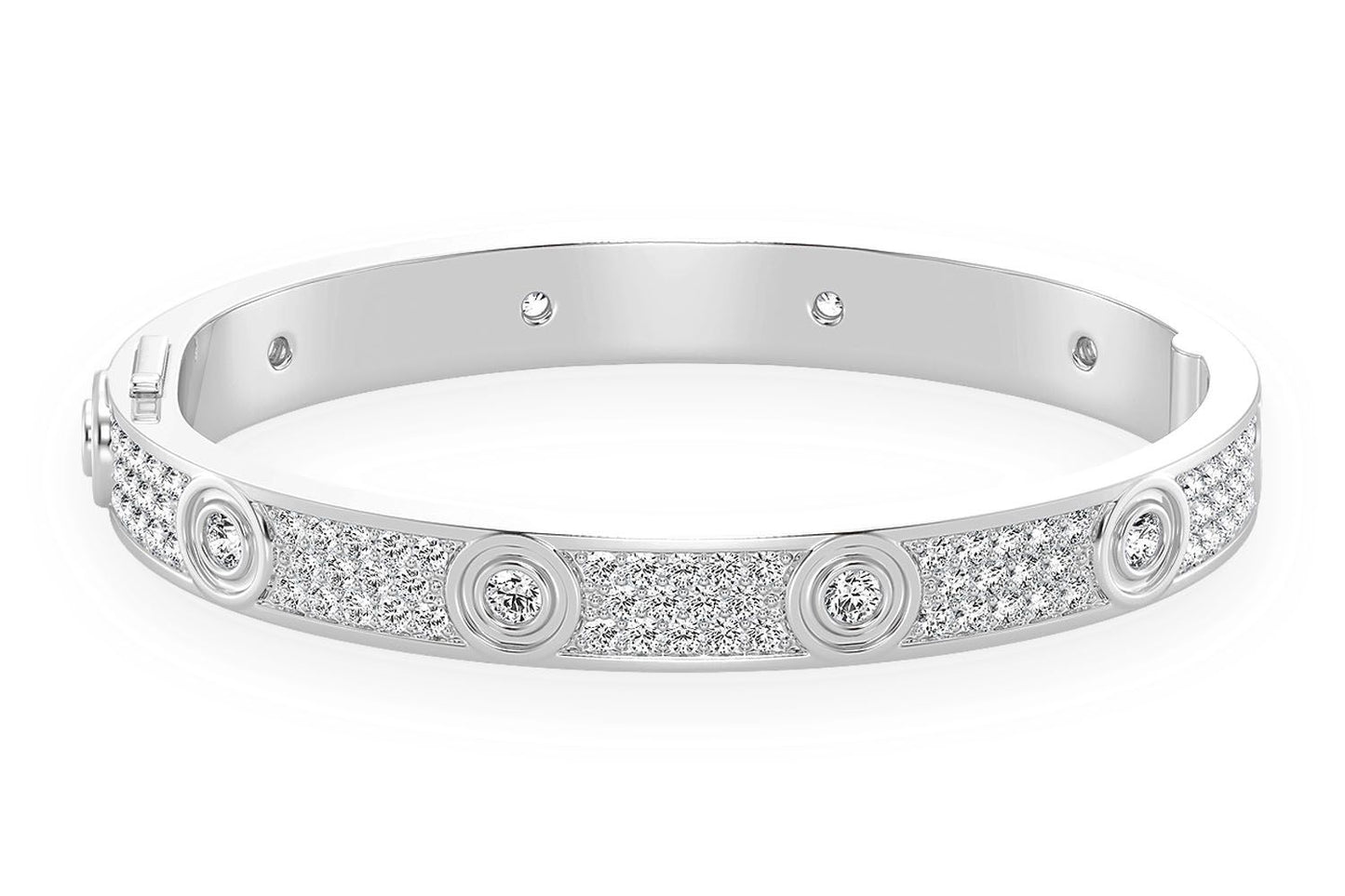 FULL DIAMOND ETERNITY DIAMOND BANGLE 14K SOLID GOLD 6.05CTW