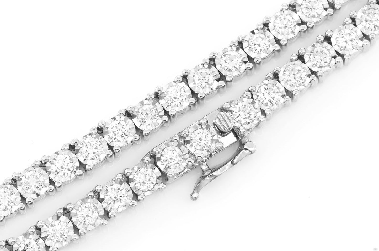 COLIER TENIS CU SET MIRACULOS DE 9PT, AUR MASIV DE 14K, 10.00CTW