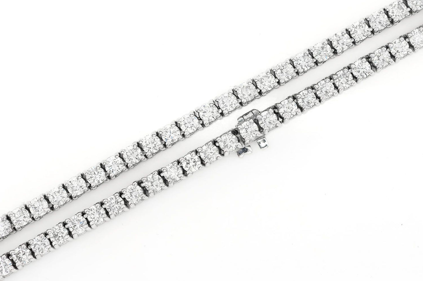 17PT PRONG SET DIAMOND TENNIS NECKLACE 14K SOLID GOLD 24.00CTW