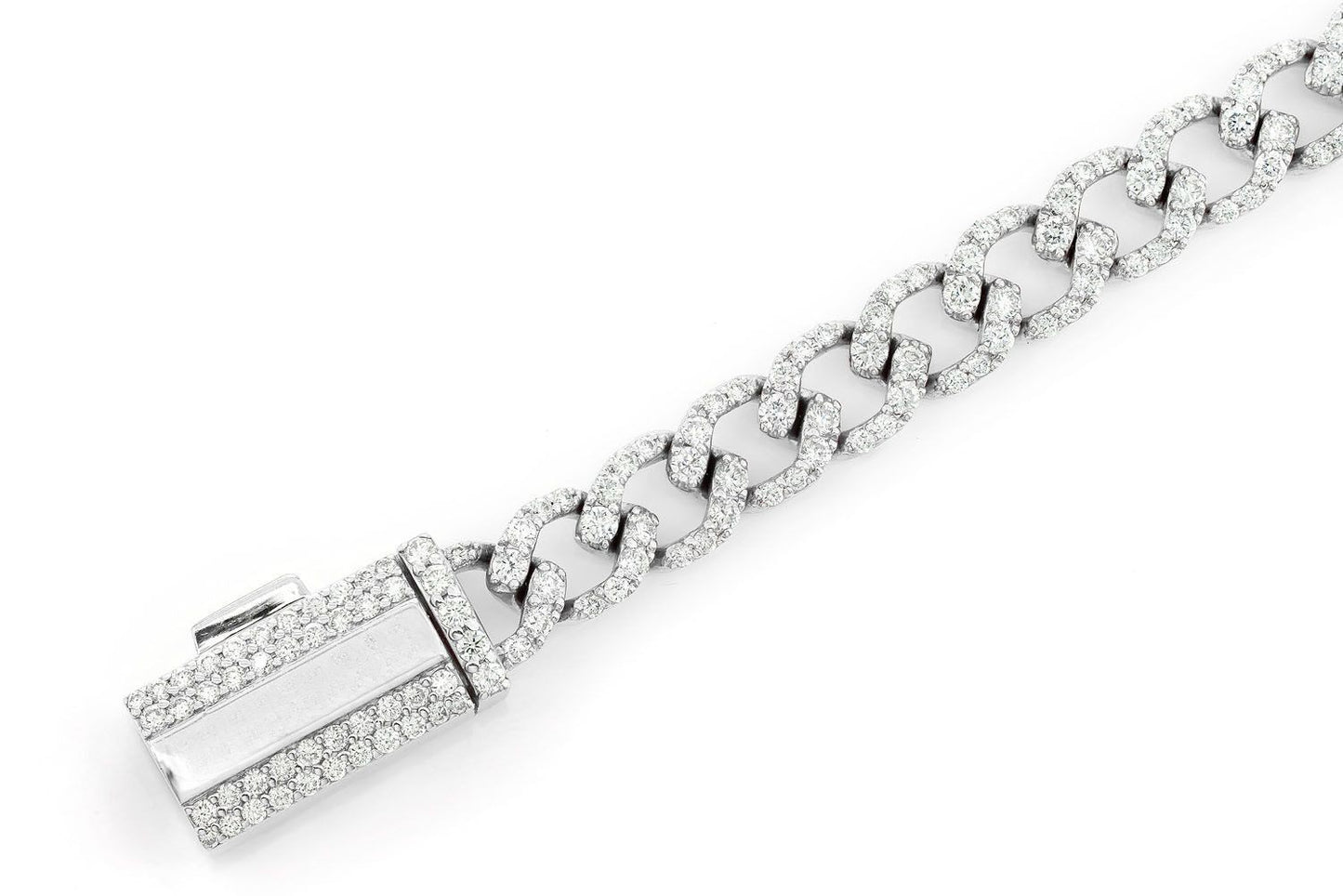 6MM DIAMOND CURB LINK BRACELET 14K SOLID GOLD 4CTW