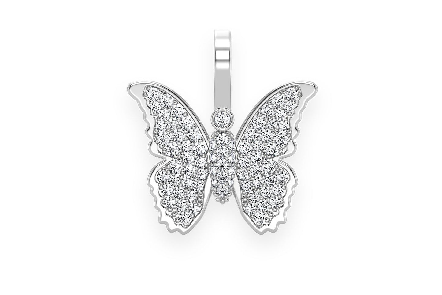 PANDANT CU DIAMANT FLUTURE, AUR MASIV DE 14K, 0.40CT