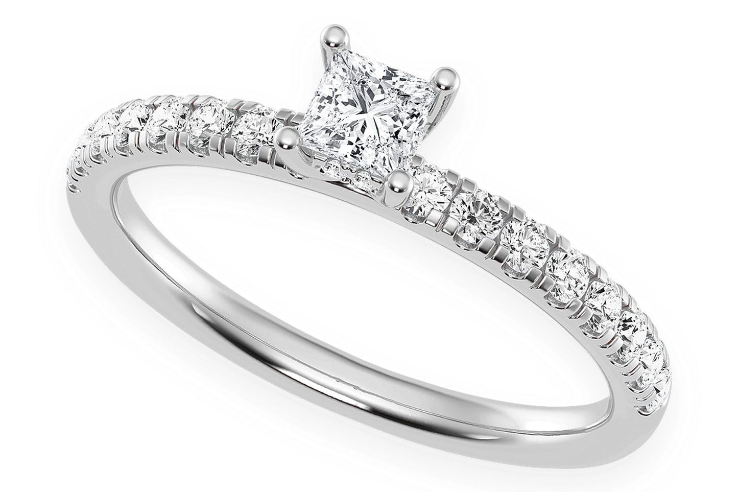 THINN - .25CT PRINCESS CUT - DIAMOND ENGAGEMENT RING