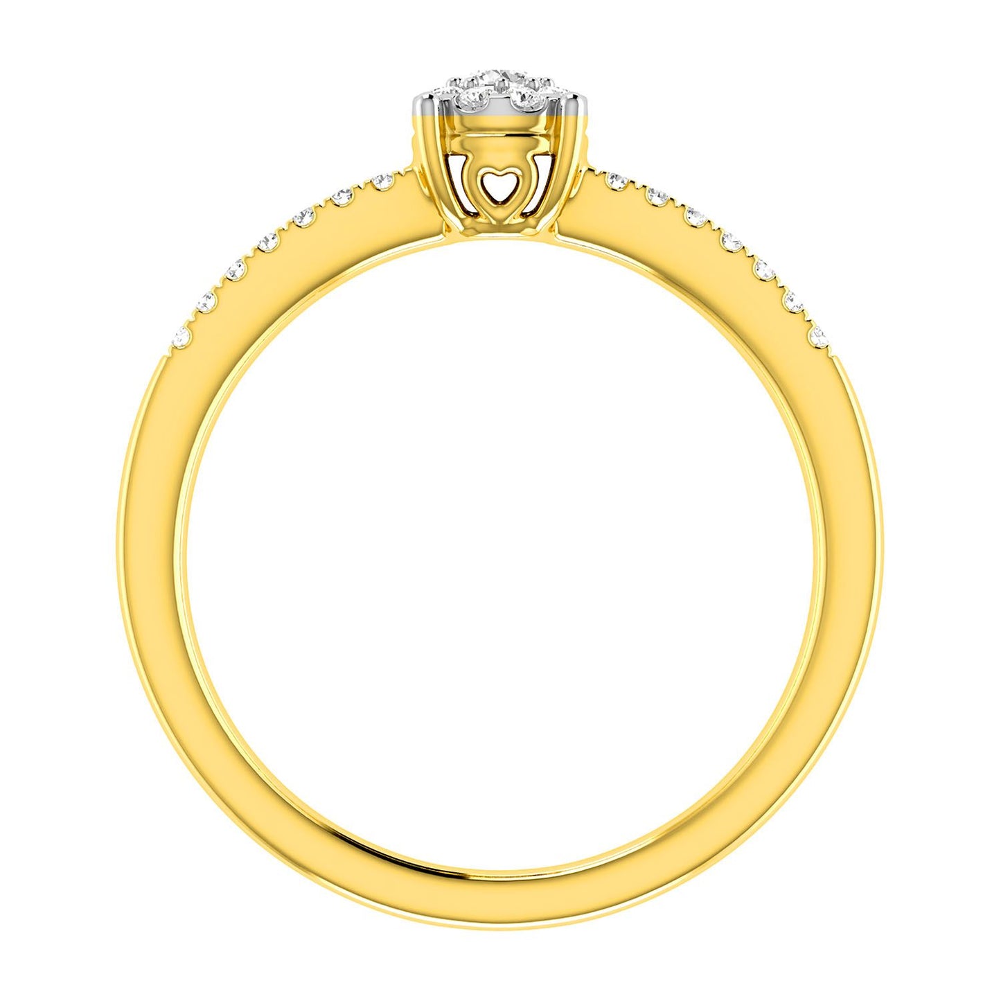 HALO SINGLE ROW DIAMOND ENGAGEMENT RING 0.12CTW - 14K SOLID GOLD