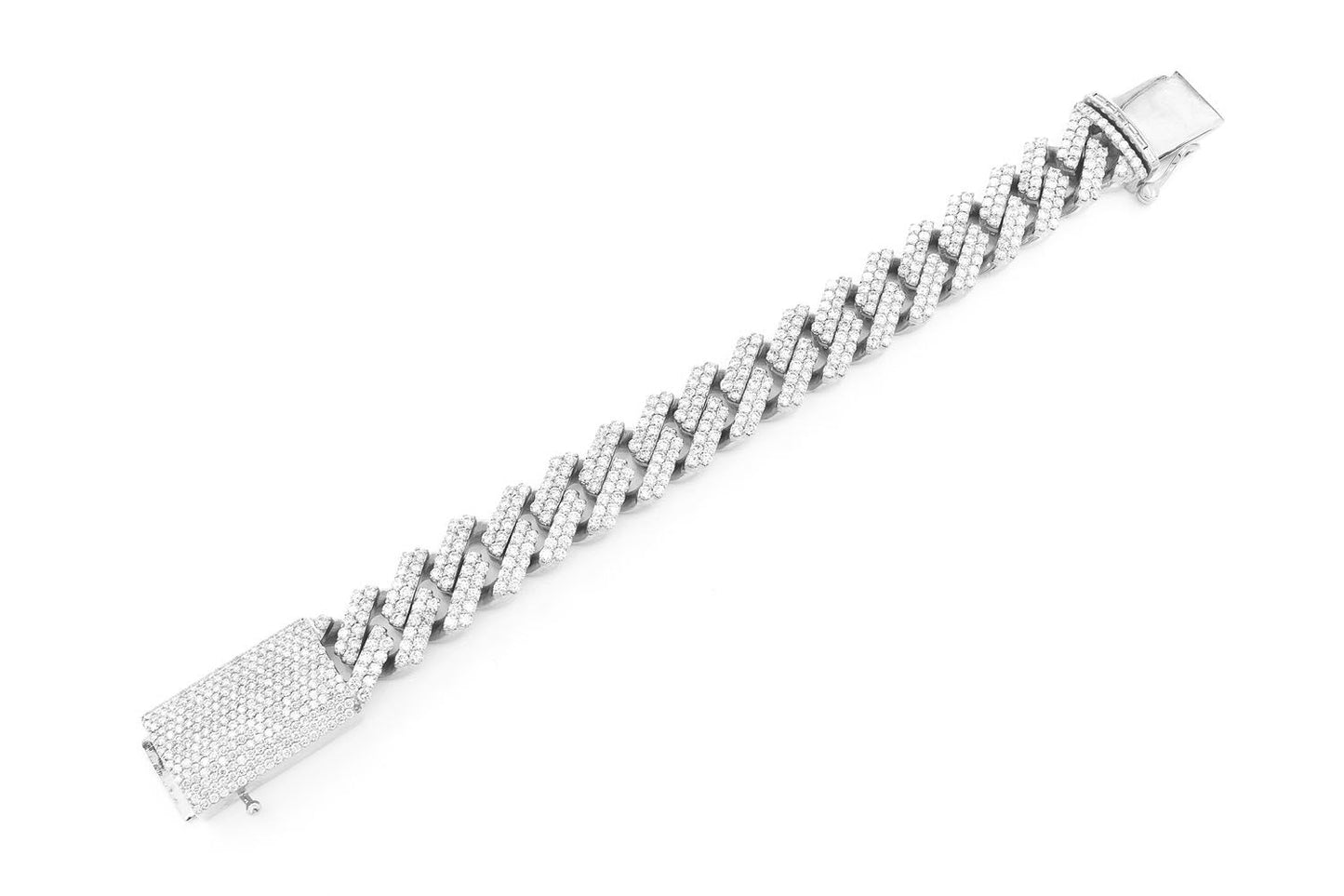 13MM RAISED DIAMOND CUBAN LINK BRACELET 14K SOLID GOLD 11.50CTW