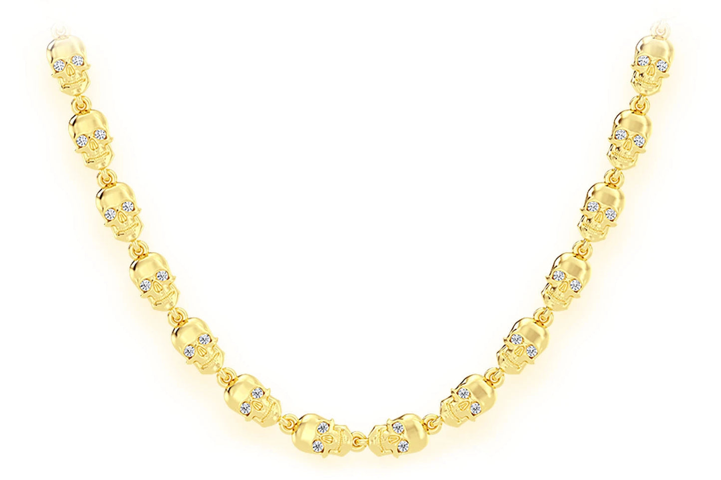 COLIER CU LEGĂTURĂ DE CRANIU CU OCHI ALB-NEGRU 14K 4.00CTW