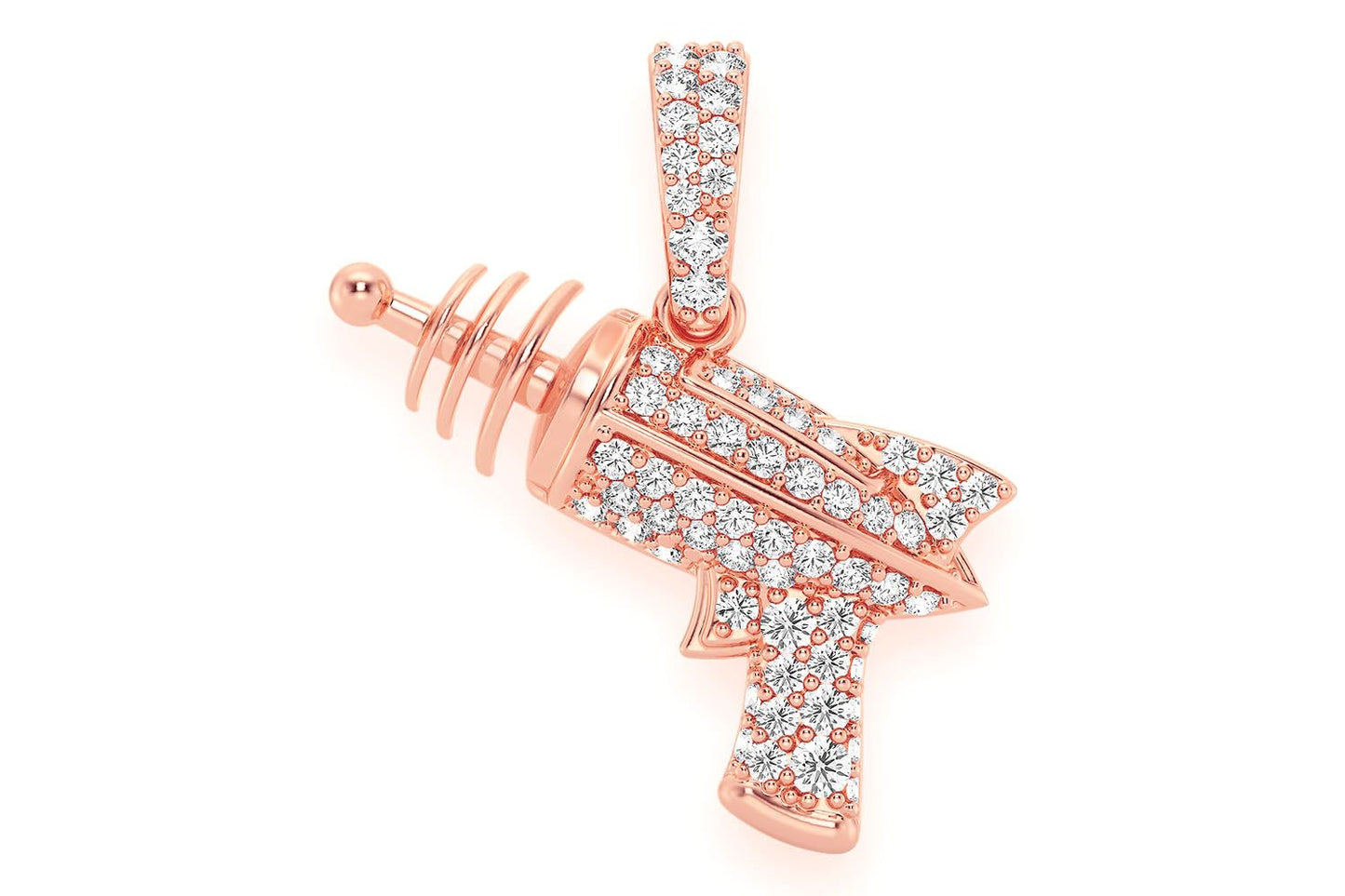 PANDANTIV RAYGUN CU DIAMANT, AUR MASIV DE 14K, 0.33CTW