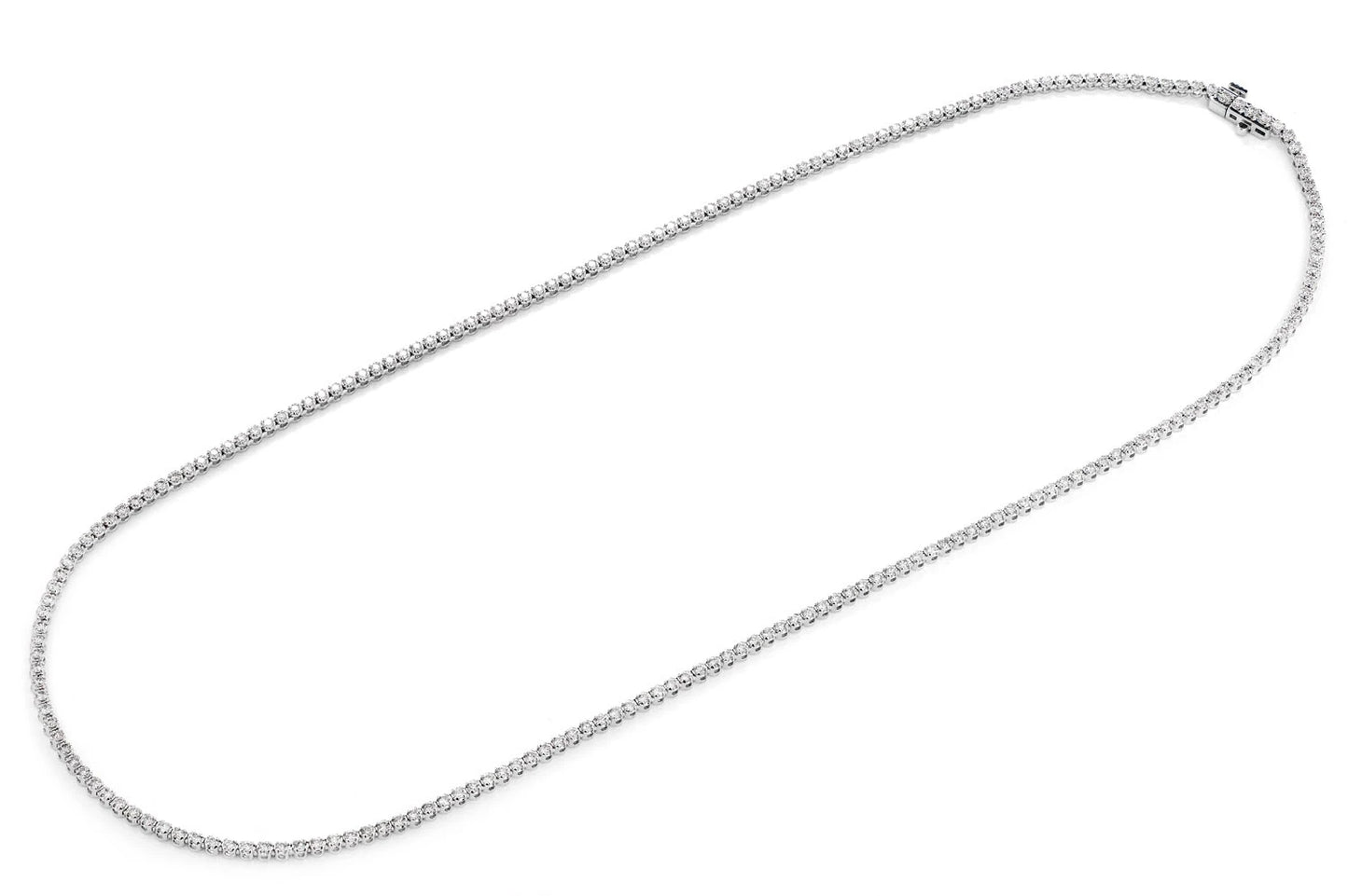 2PT CROWN SET DIAMOND TENNIS NECKLACE 14K SOLID GOLD 4.00CTW