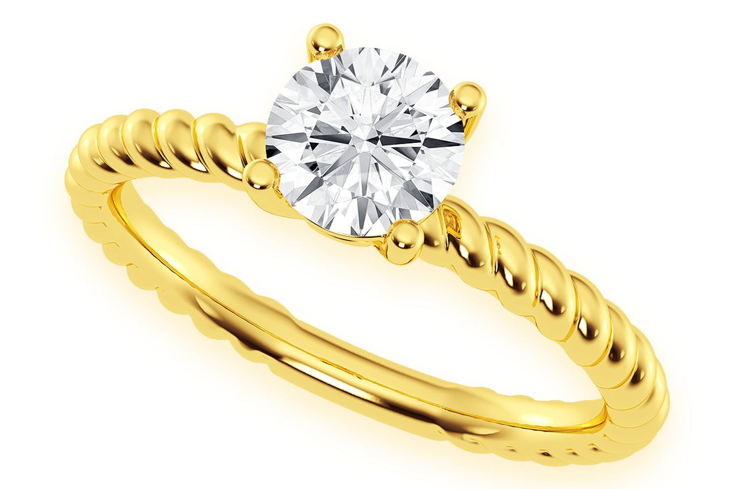 0.75CT ROUND SOLITAIRE - TWIST BAND - DIAMOND ENGAGEMENT RING