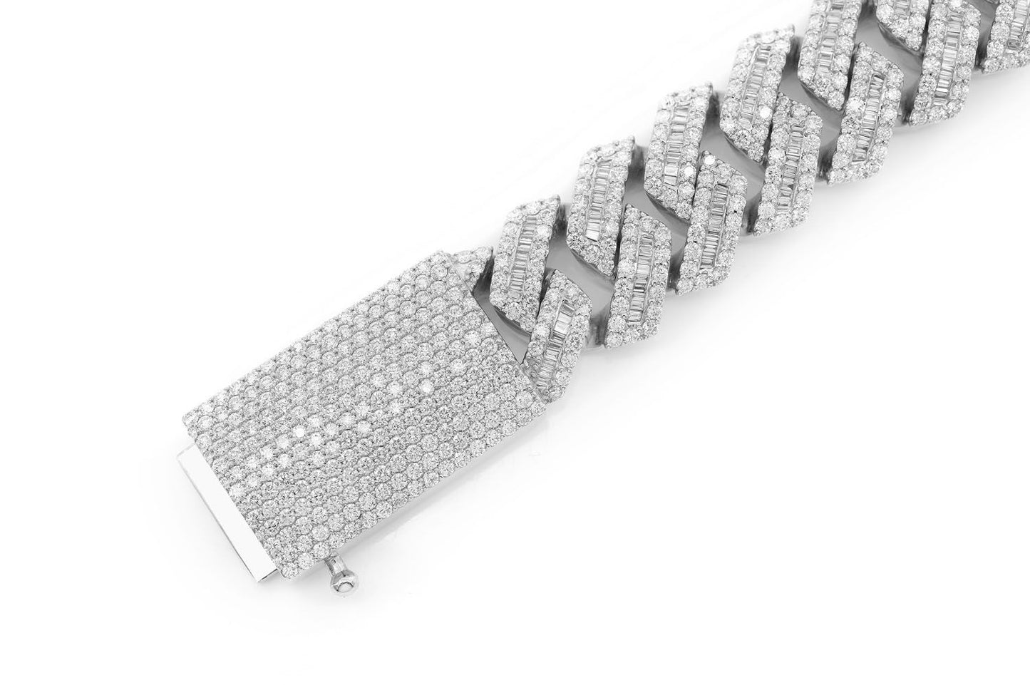 20MM RAISED BAGUETTE MIAMI CUBAN LINK DIAMOND BRACELET 14K SOLID GOLD 23.75CTW
