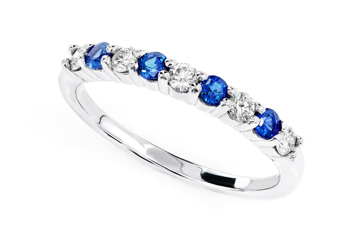 INEL CU SAFIR ALBASTRU ȘI DIAMANT, AUR MASIV DE 14K, 0.65CT