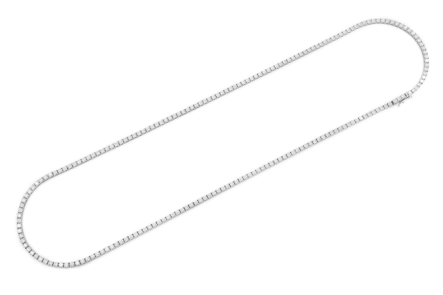 COLIER TENIS CU 5 PIELE, SET DIAMANTE, AUR MASIV DE 14K, 11.00 CT