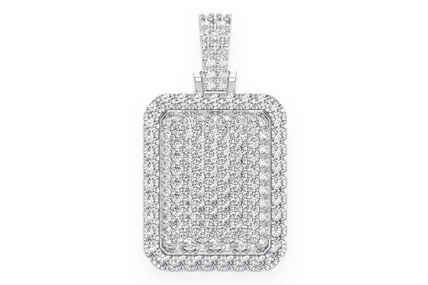 Pandantiv pernă cu diamant dublu, aur masiv de 14K, 3.00 ct