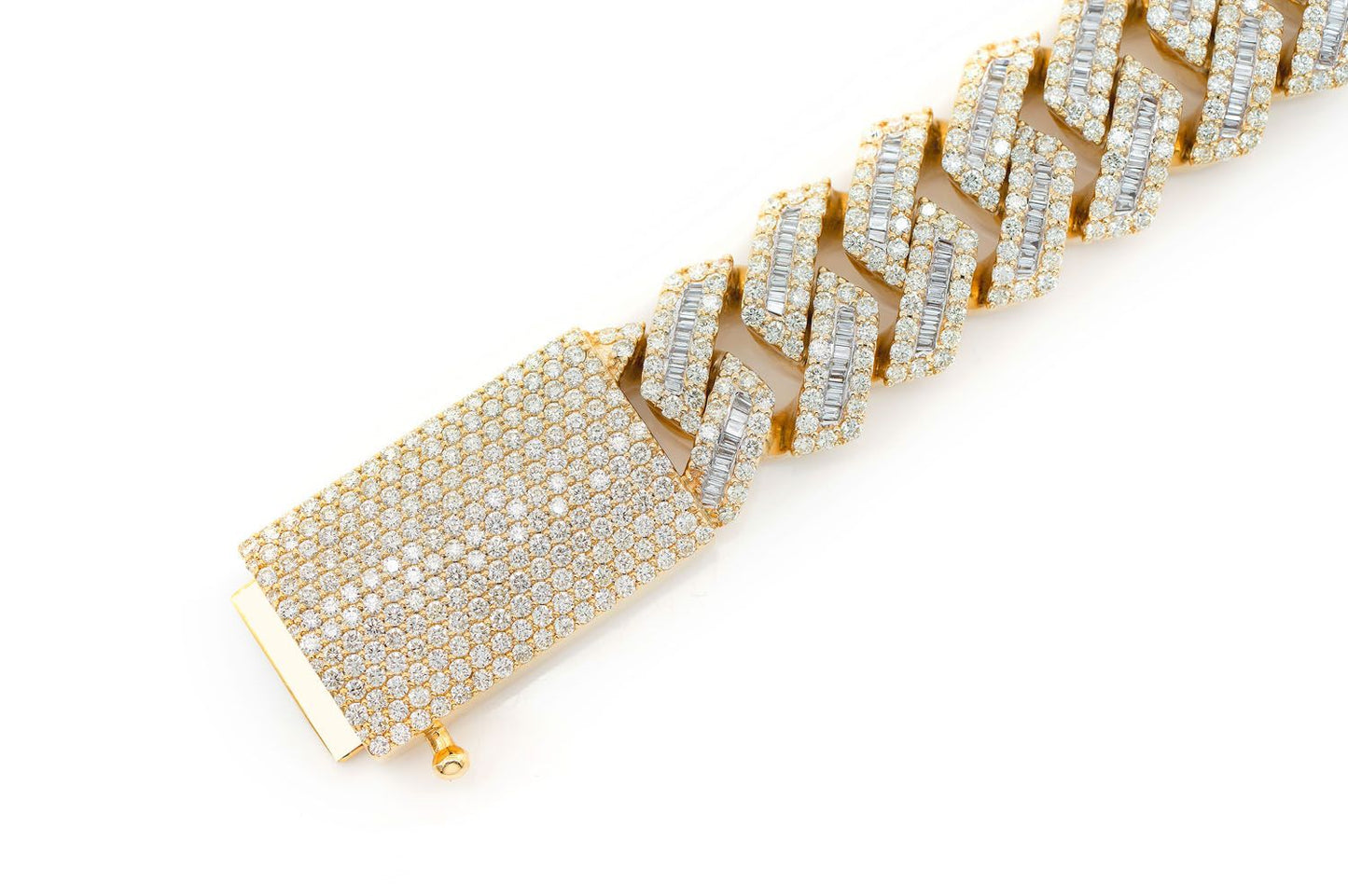 20MM RAISED BAGUETTE MIAMI CUBAN LINK DIAMOND BRACELET 14K SOLID GOLD 23.75CTW