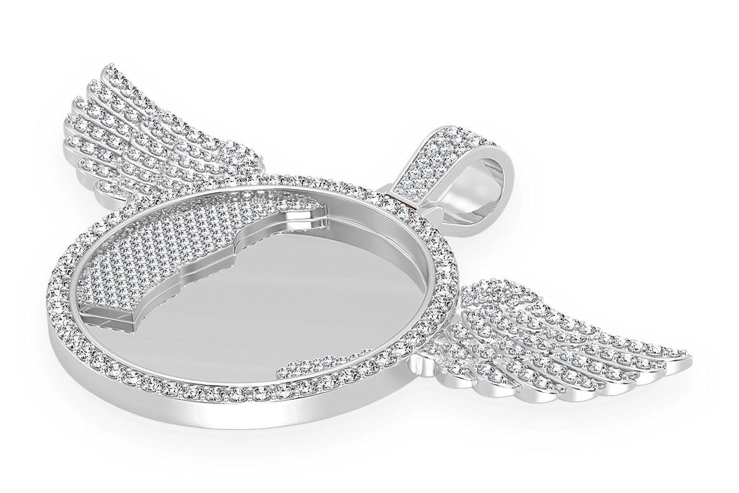PANDANTIV CU DIAMANT CU IMAGINE ARIPI, AUR MASIV DE 14K, 10.50CTW