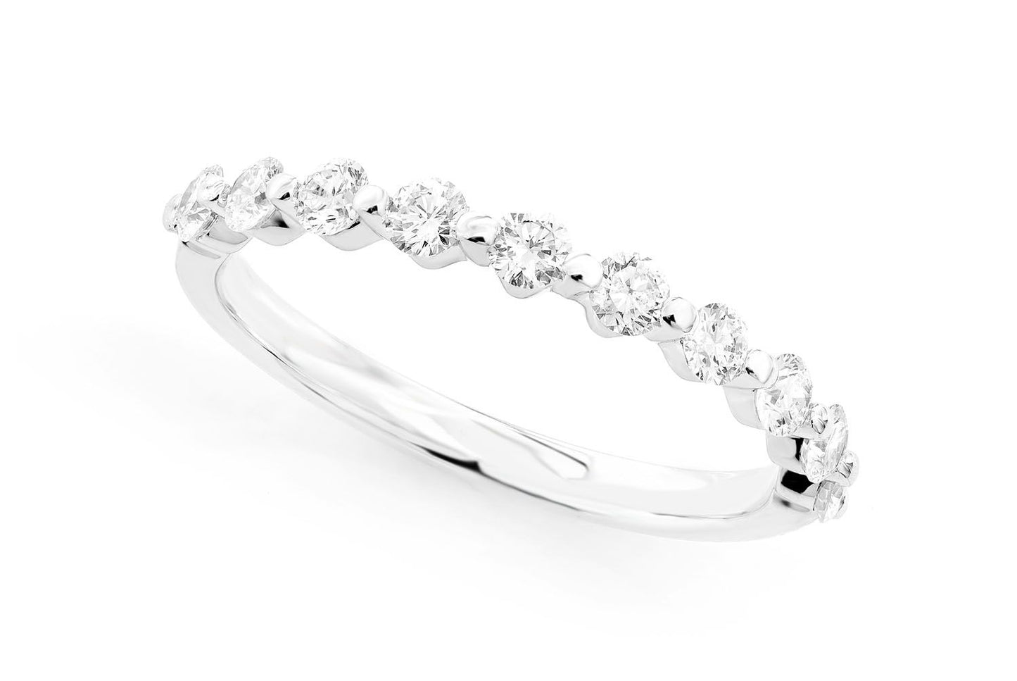 PINCHED DIAMOND BAND 14K SOLID GOLD 0.45CTW