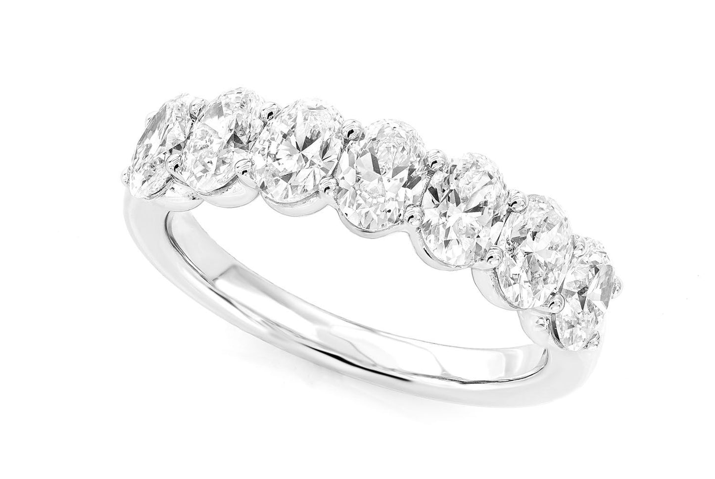 30PTR OVAL DIAMOND BAND 14K SOLID GOLD 2.17CTW