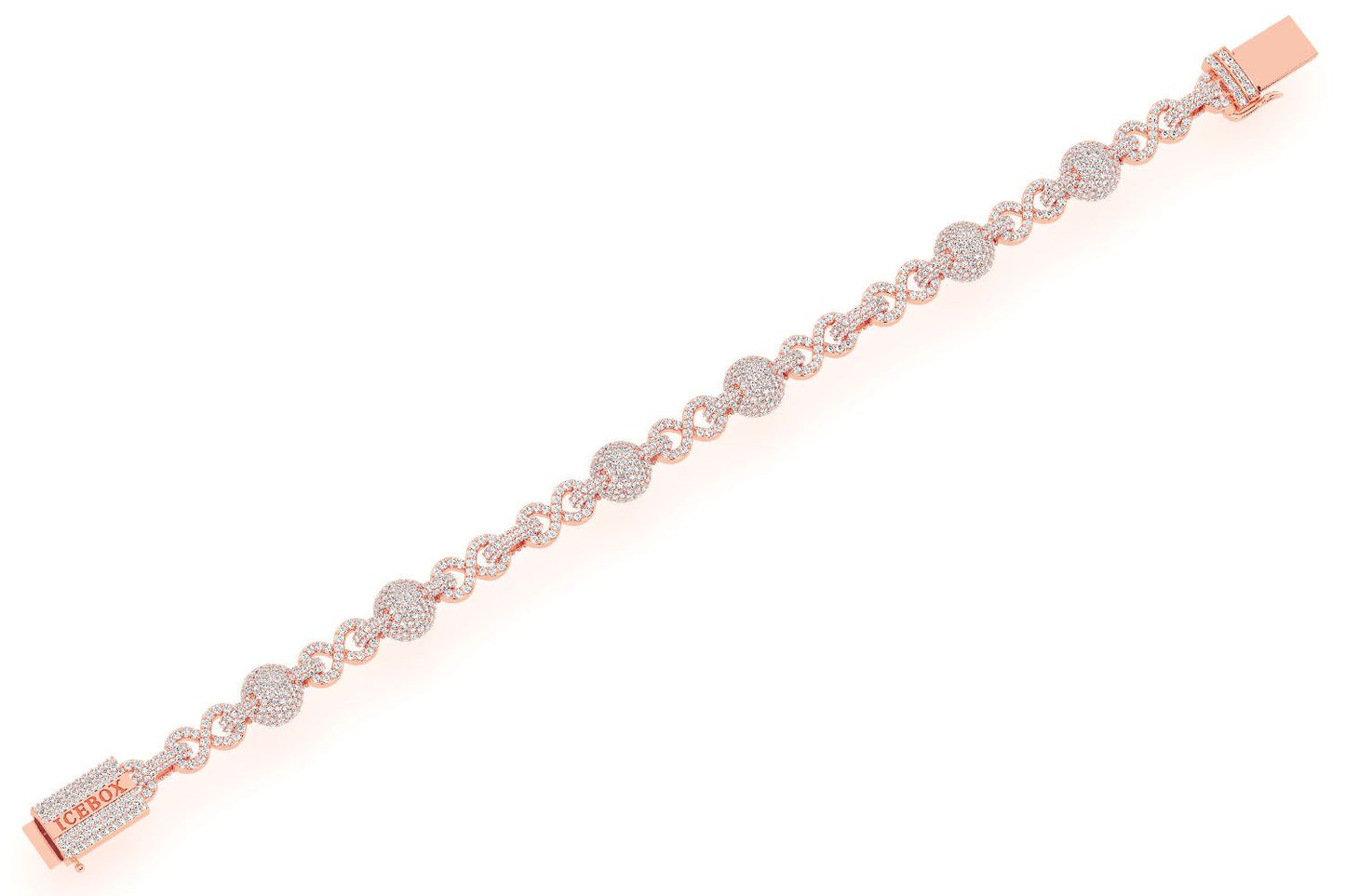 FIGURE EIGHT SPHERE DIAMOND BRACELET 14K SOLID GOLD 13.00CTW