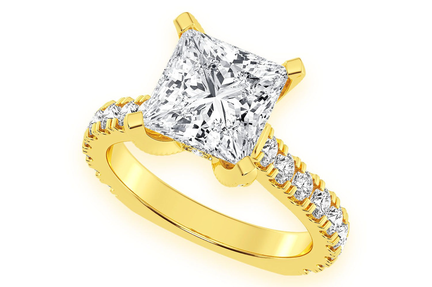 THINN - 3.00CT PRINCESS CUT - DIAMOND ENGAGEMENT RING