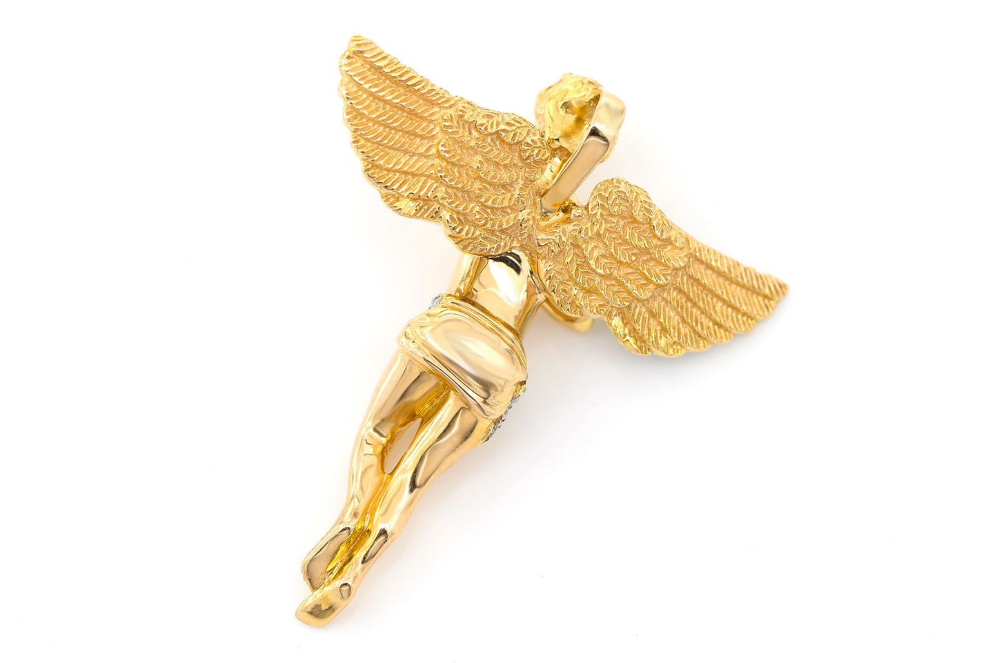 ANGEL DIAMOND PENDANT 14K SOLID GOLD .50CTW