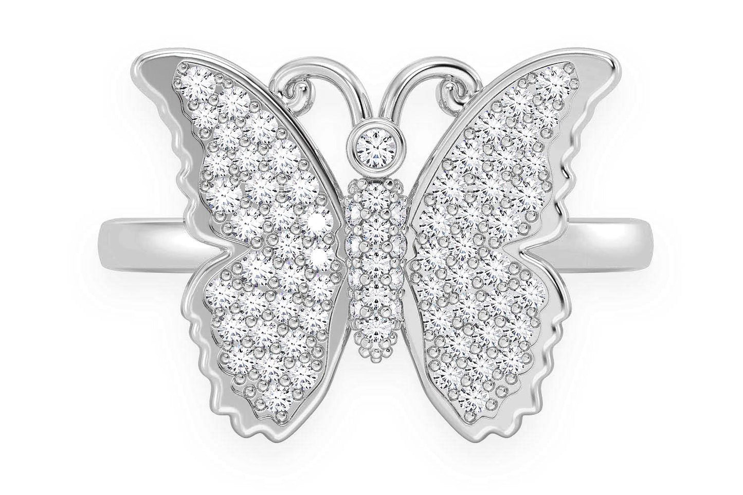 INEL CU DIAMANT FLUTURE, AUR MASIV DE 14K, 0.40CT