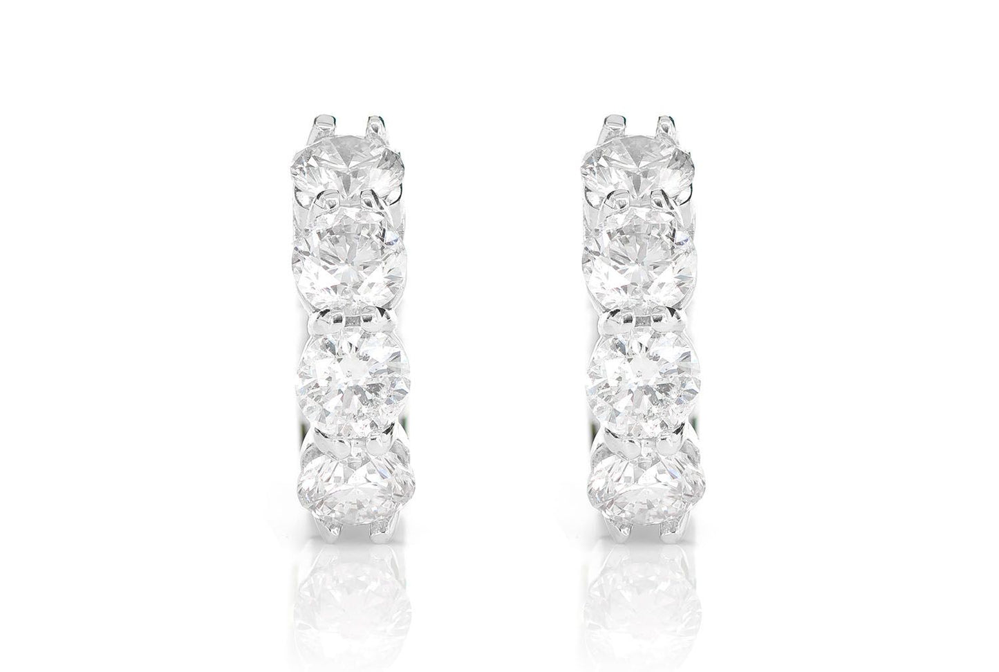20PT DIAMOND HOOP EARRINGS 14K SOLID GOLD 1.60CTW