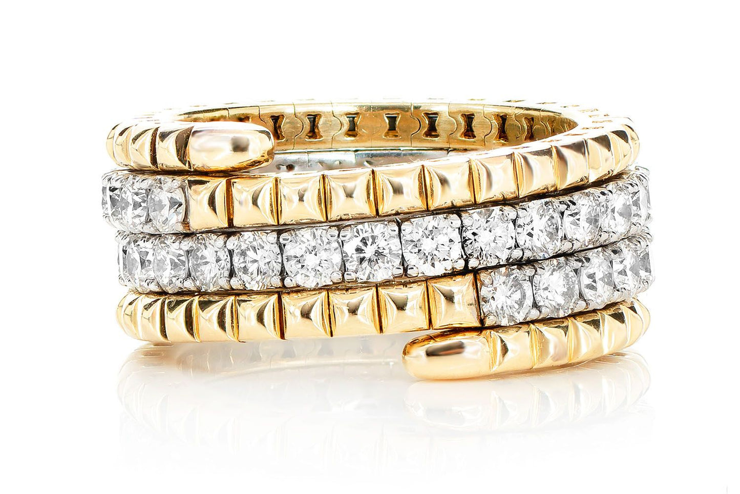 DIAMOND FLEX WRAP RING 14K SOLID GOLD 2.50CTW