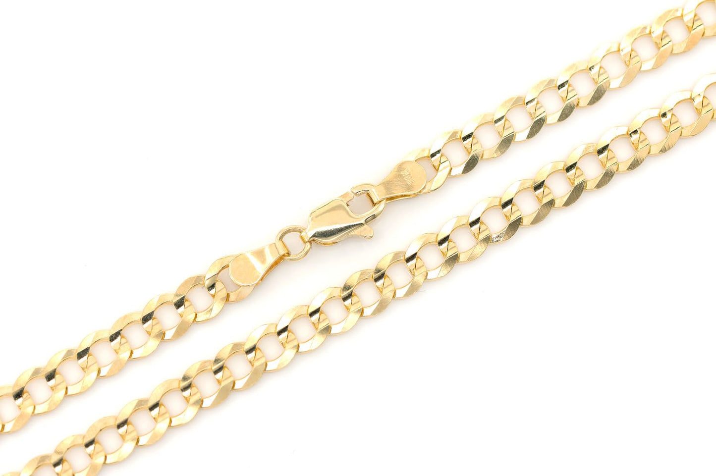 4.5MM FLAT CURB LINK 14K SOLID GOLD BRACELET