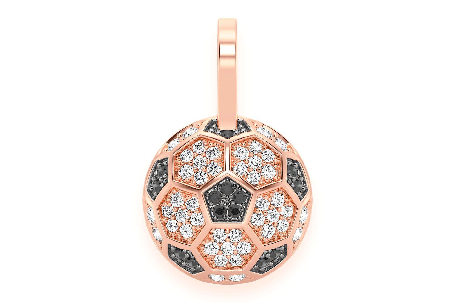SOCCER BALL FUTBOL DIAMOND PENDANT 14K SOLID GOLD .25CTW
