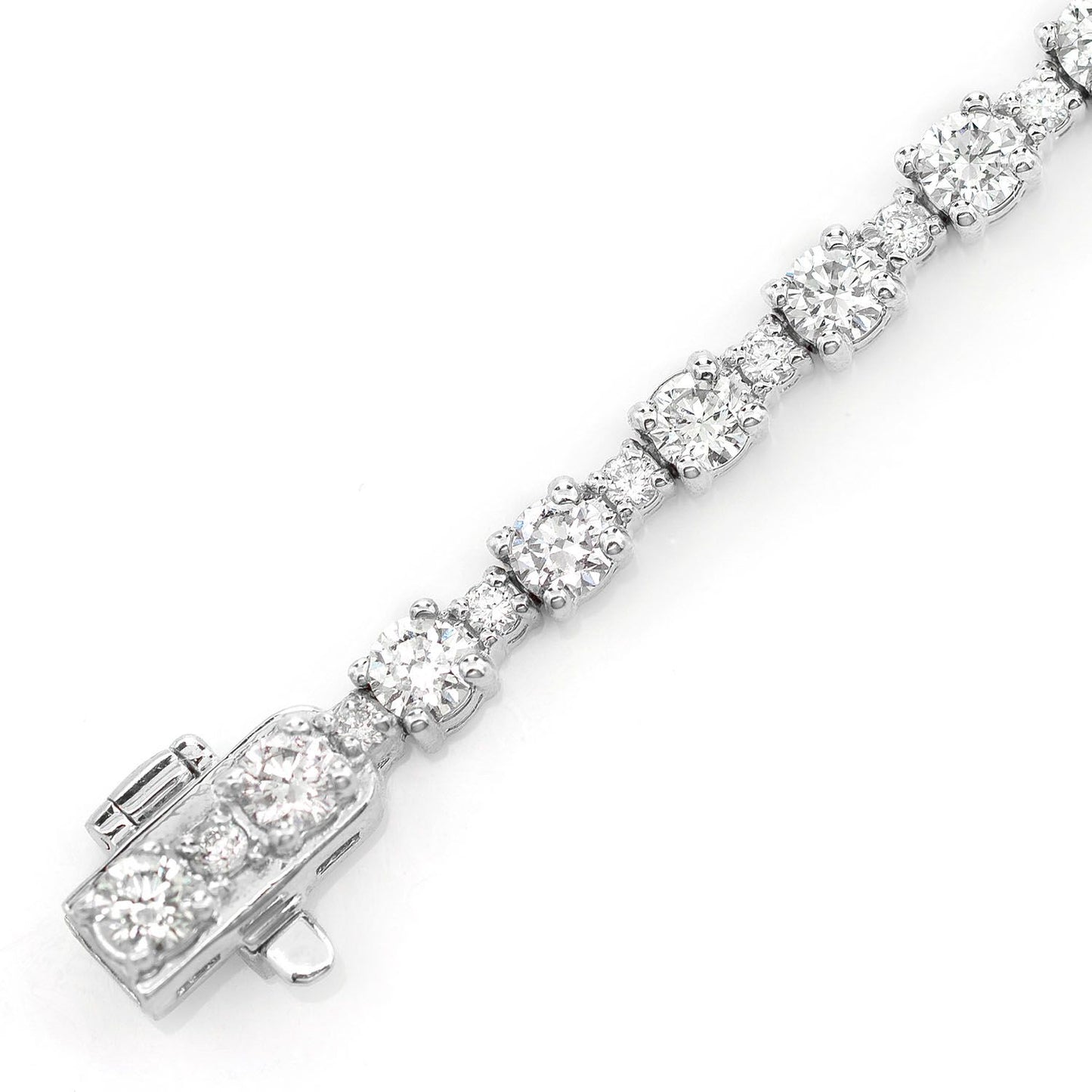 BASKET SET DIAMOND LINK BRACELET 14K SOLID GOLD 2.90CTW