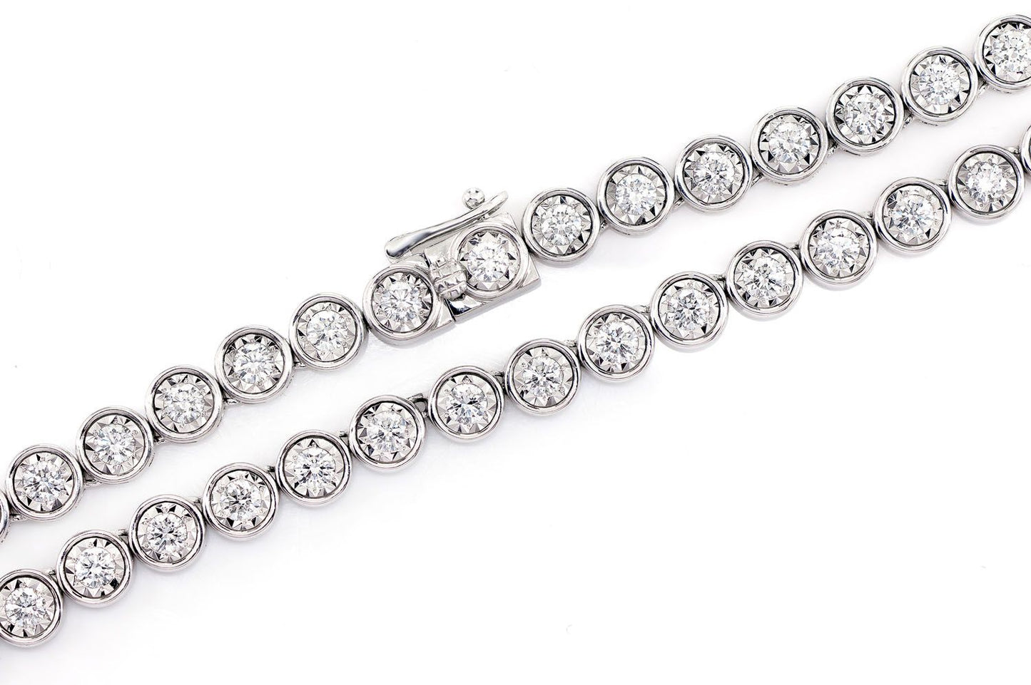 BRĂȚARĂ TENIS CU DIAMANTE MIRACLE, AUR MASIV DE 14K, 9.50 CT