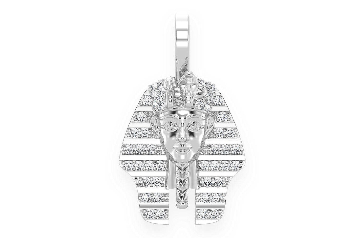 PHARAOH DIAMOND PENDANT 14K SOLID GOLD 0.20CTW