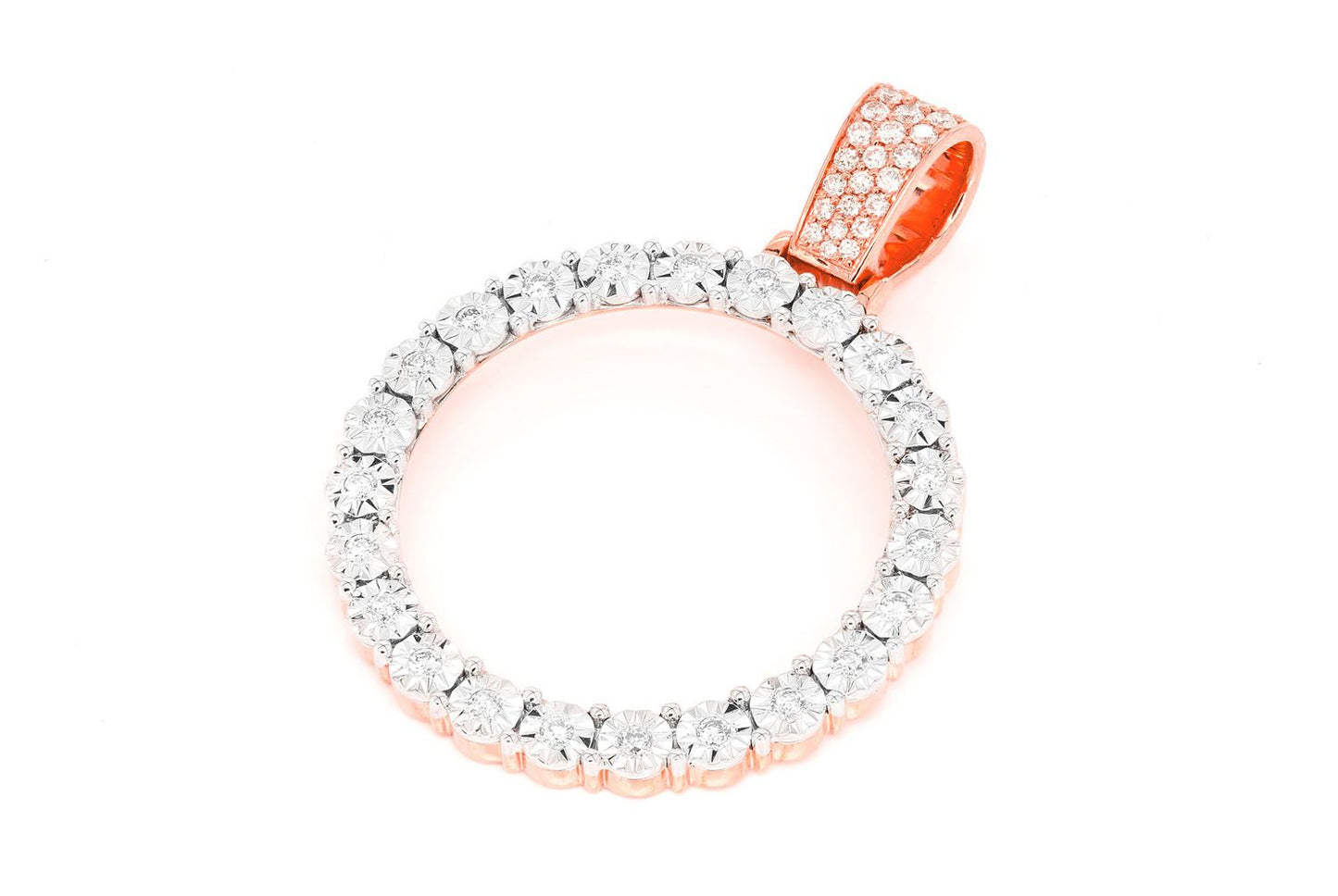 PANDANT CU DIAMANTE CU AMORTARE, SET MIRACULOS, AUR MASIV DE 14K, 1.15CTW