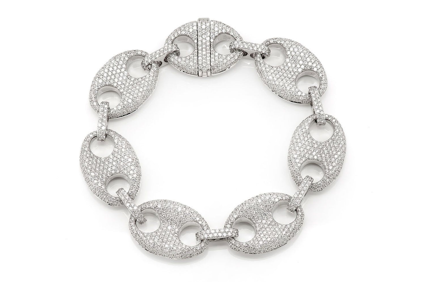 18MM MARINER LINK DIAMOND BRACELET 14K SOLID GOLD 14.00CTW