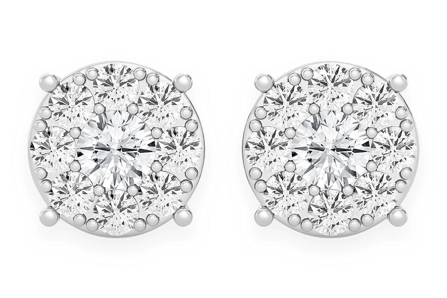 CERCEI CU DIAMANT ȘTIF, MOZAIC, 1.50CTW, AUR MASIV DE 14K