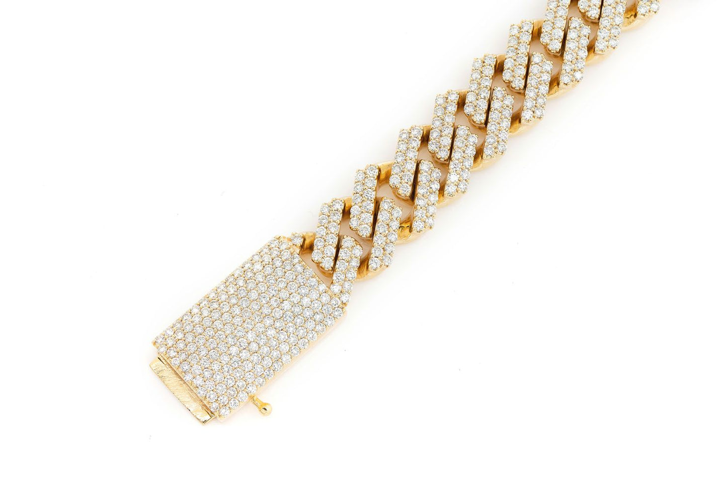 14MM RAISED MIAMI CUBAN DIAMOND BRACELET 14K SOLID GOLD 13.75CTW