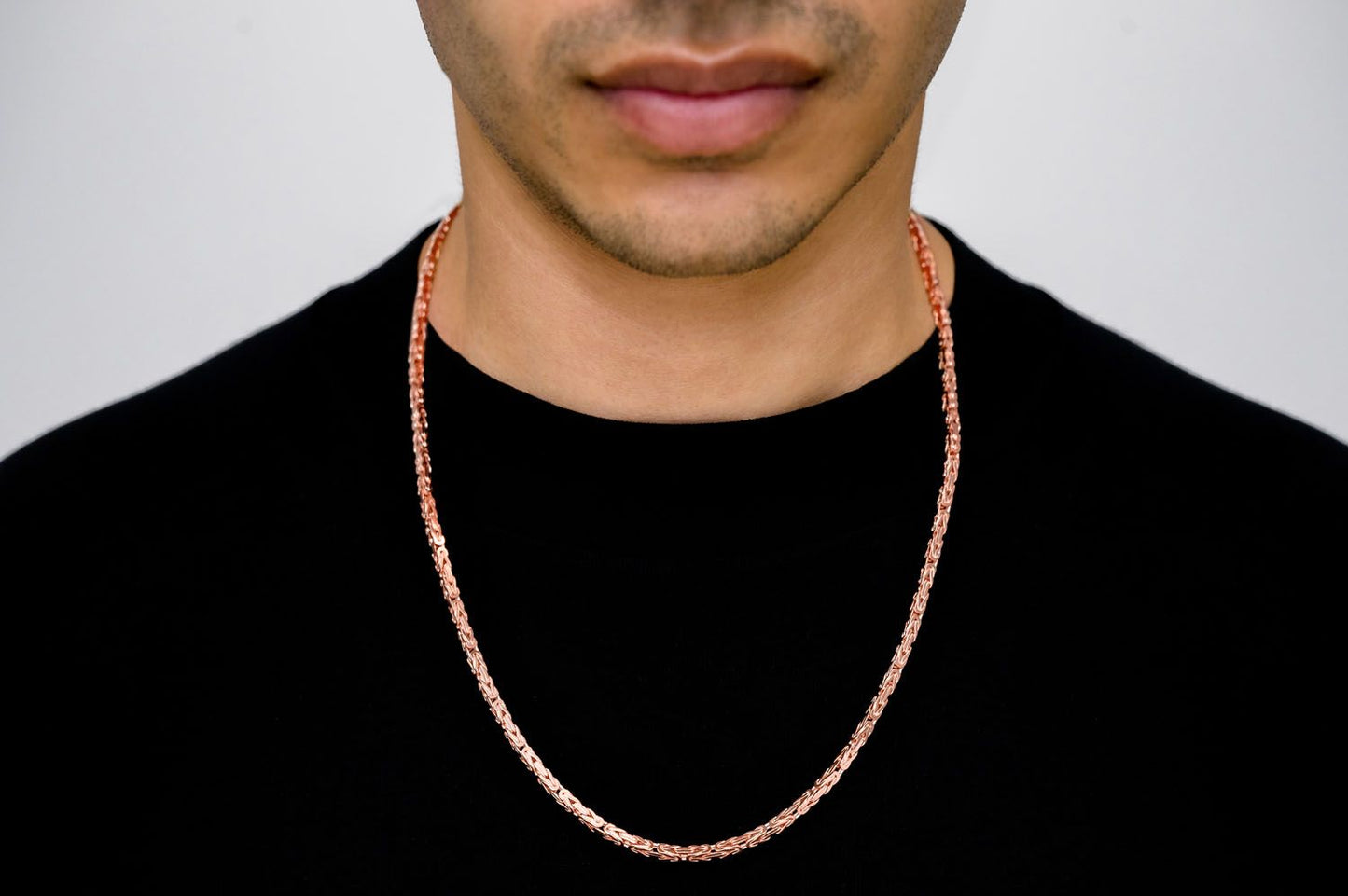 3MM BYZANTINE SOLID GOLD CHAIN 14K