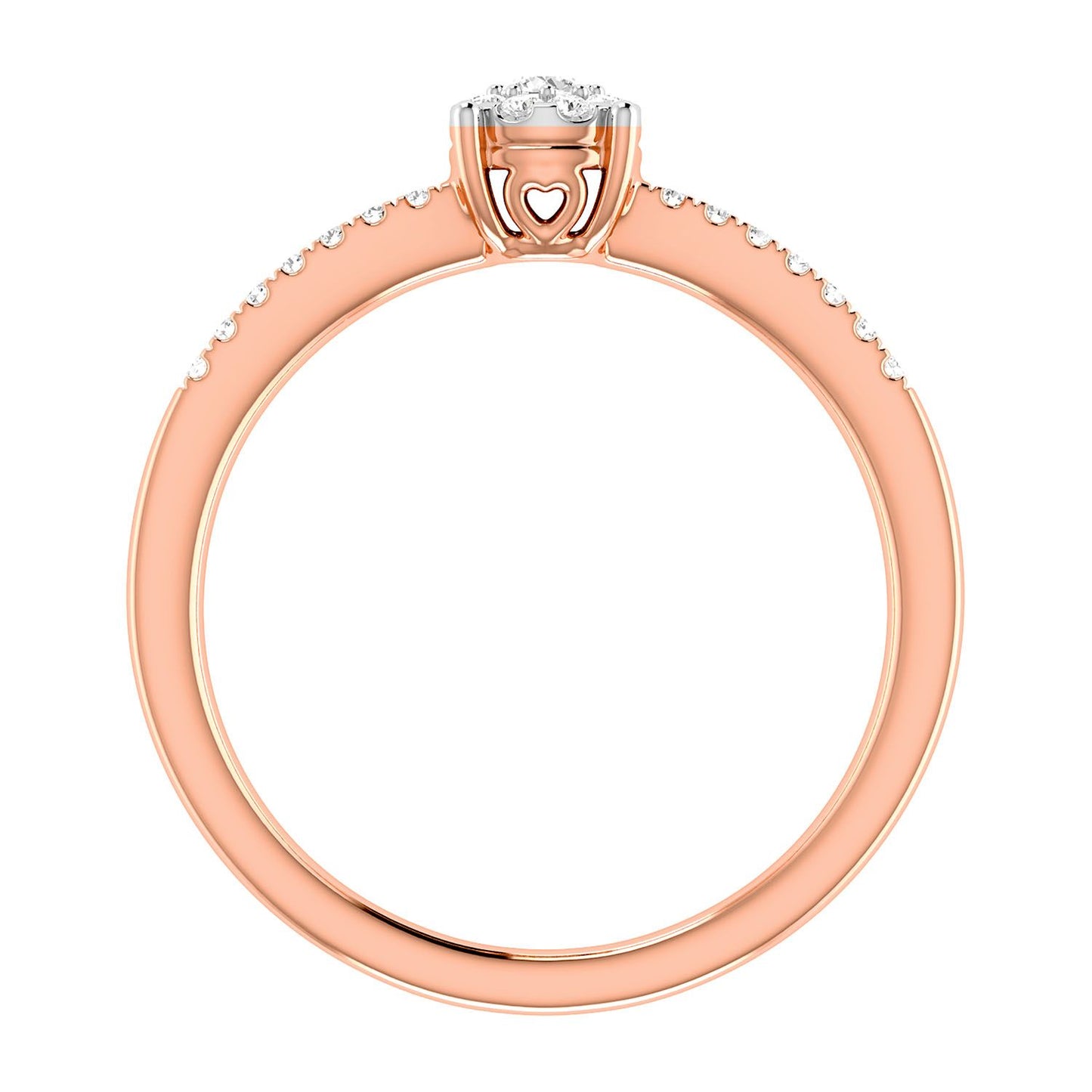HALO SINGLE ROW DIAMOND ENGAGEMENT RING 0.12CTW - 14K SOLID GOLD