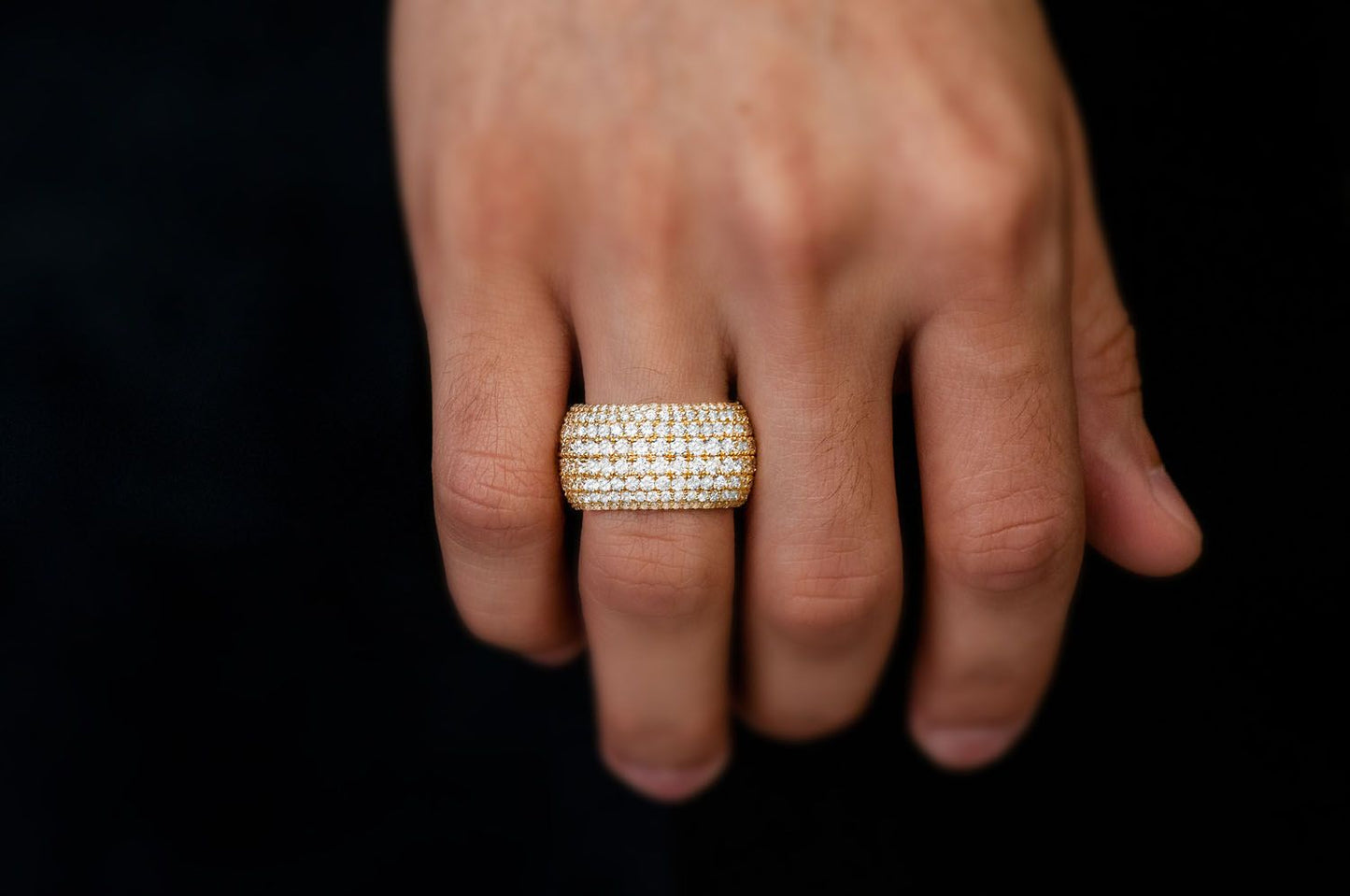 EIGHT ROW DIAMOND BAND 14K SOLID GOLD 3.25CTW