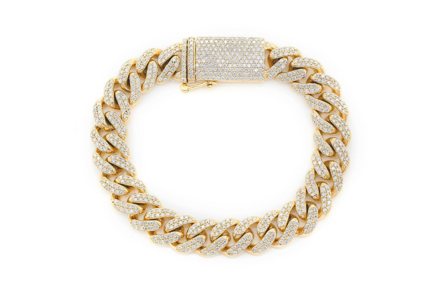 10MM MIAMI CUBAN LINK DIAMOND BRACELET 14K SOLID GOLD 5.00CTW