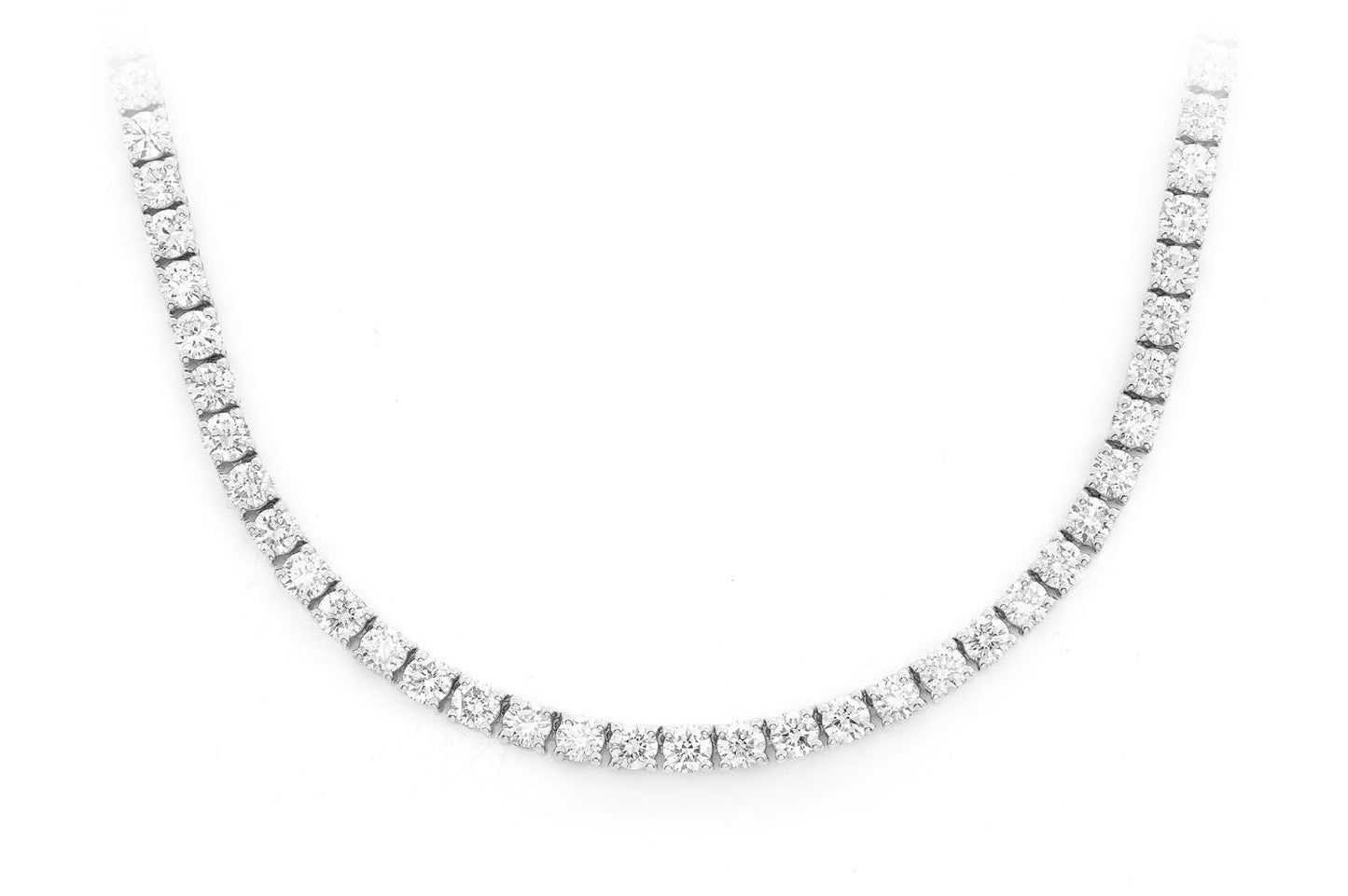 COLIER TENIS CU 5 PIELE, SET DIAMANTE, AUR MASIV DE 14K, 11.00 CT
