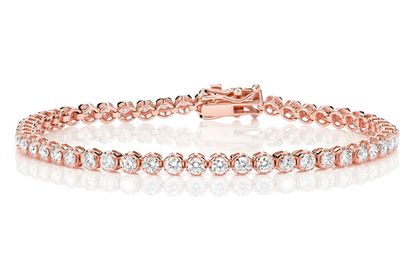 6PT CROWN SET DIAMOND TENNIS BRACELET 14K SOLID GOLD 3.00CTW