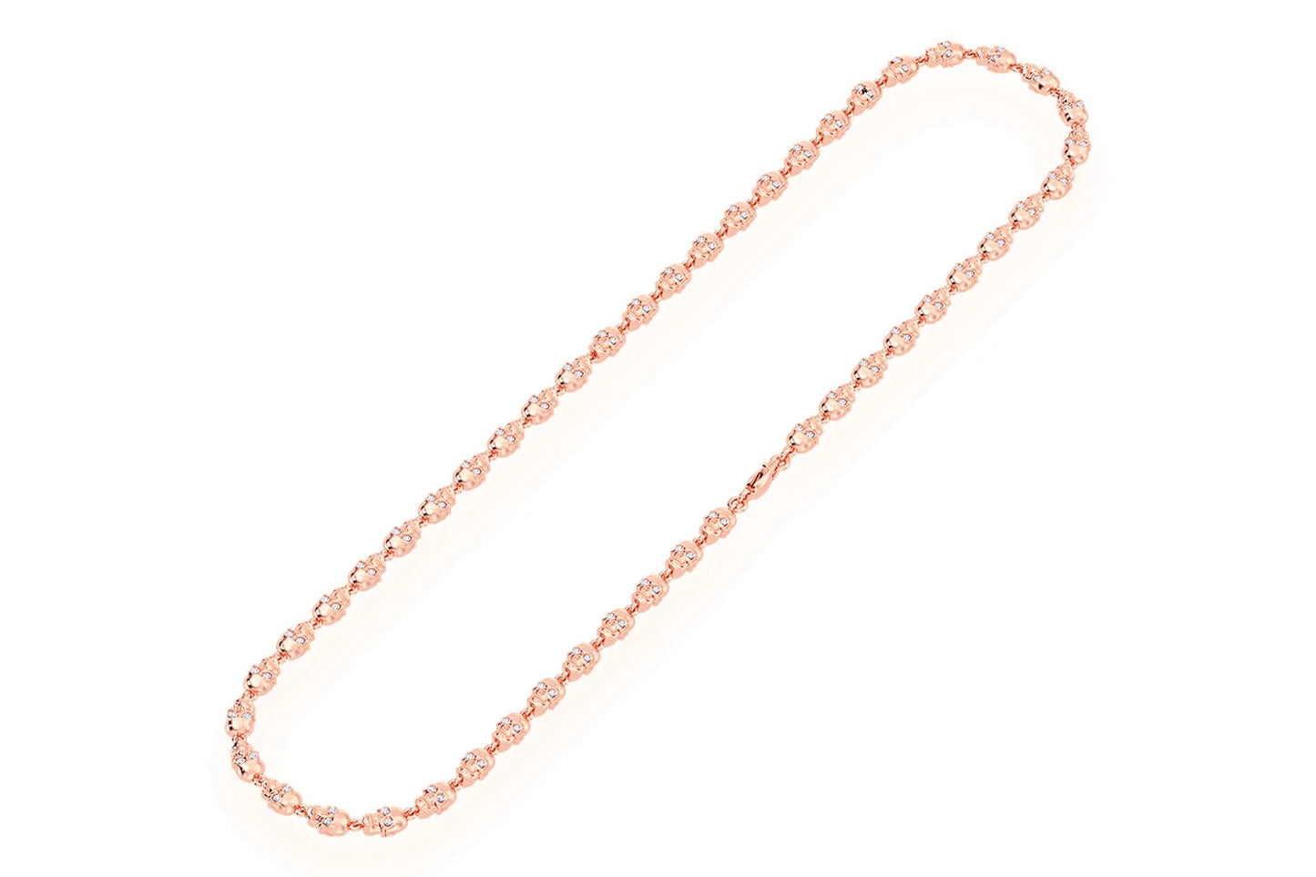 COLIER CU LEGĂTURĂ DE CRANIU CU OCHI ALB-NEGRU 14K 4.00CTW